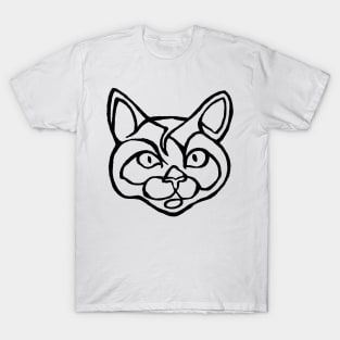 Line Drawing Cat Face Cat Line T-Shirt